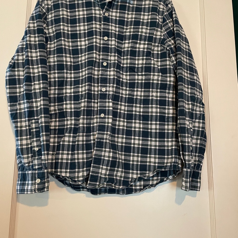 American Eagle Outfitters Blue and White Plaid Shirt